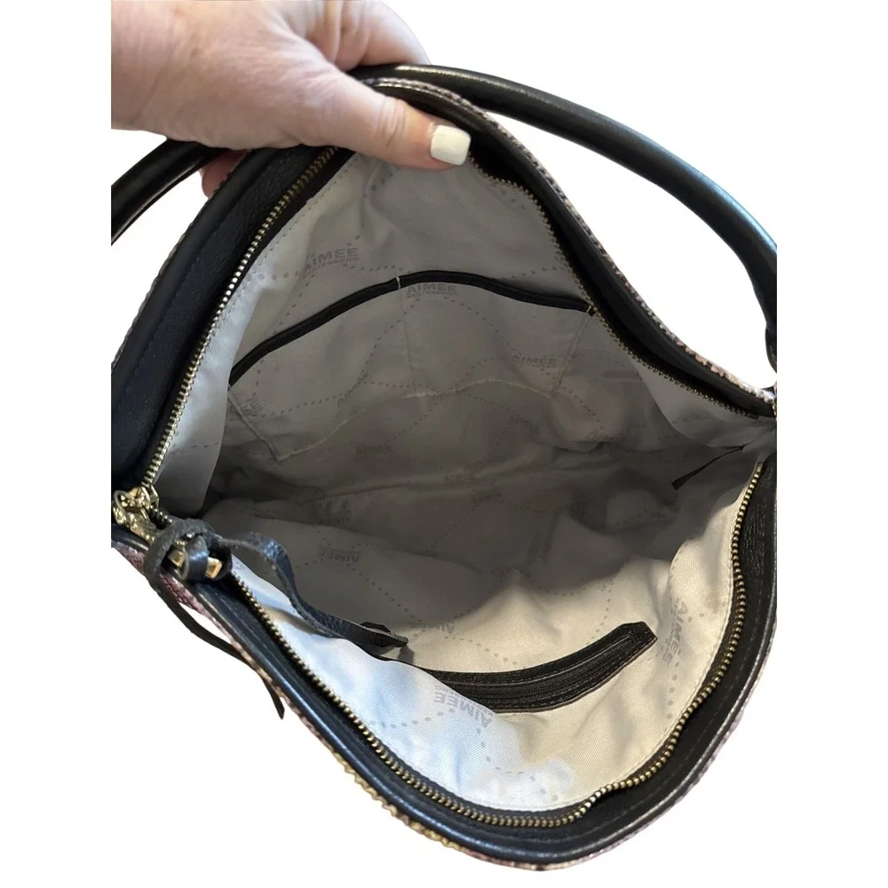 Aimee Kestenberg Multi-Color Snakeskin Embossed Leather Hobo Bag Gold Hardware